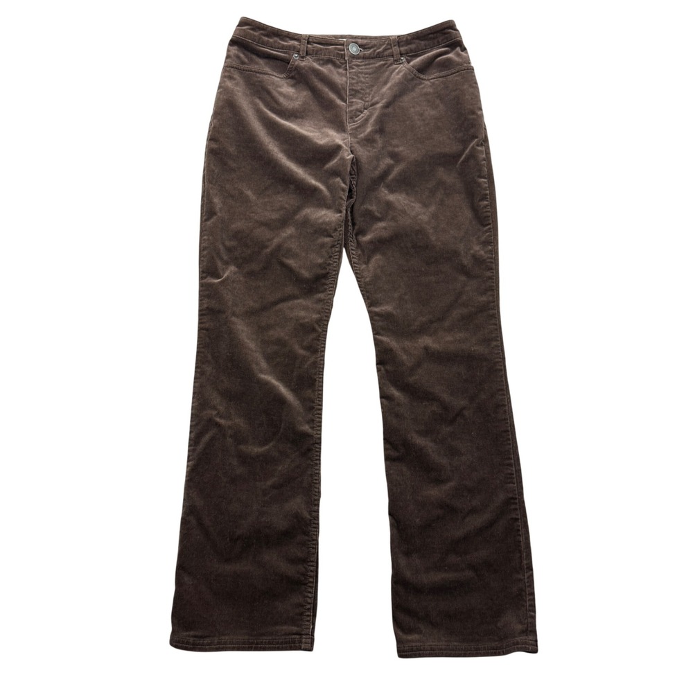 Pendleton Petite Women 6 Brown Corduroy Pants Straight Leg Mid Rise Stretch
